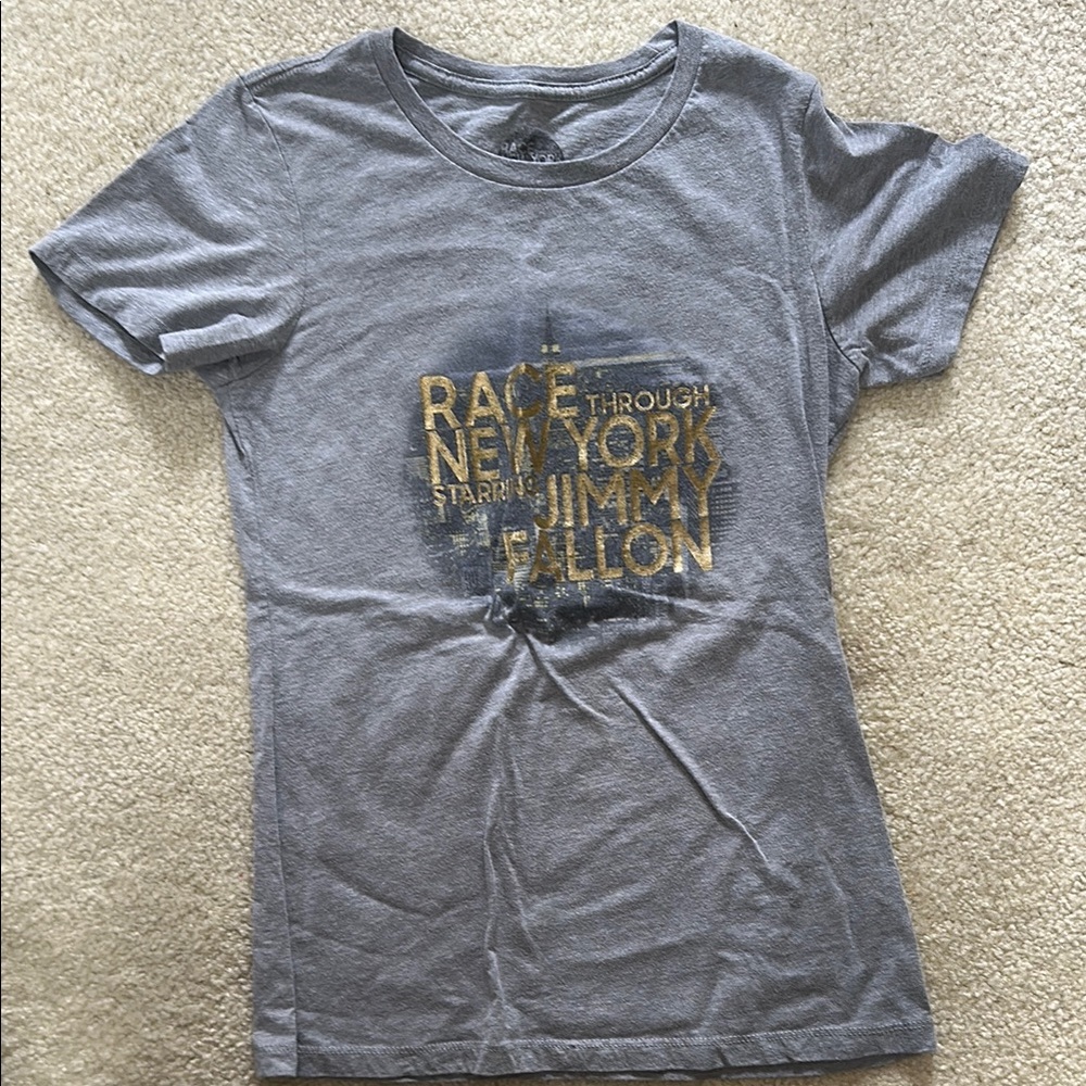 Gray Universal Studios T-Shirt - Race Through New York Jimmy Fallon